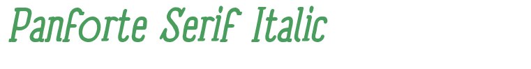 Panforte Serif Italic